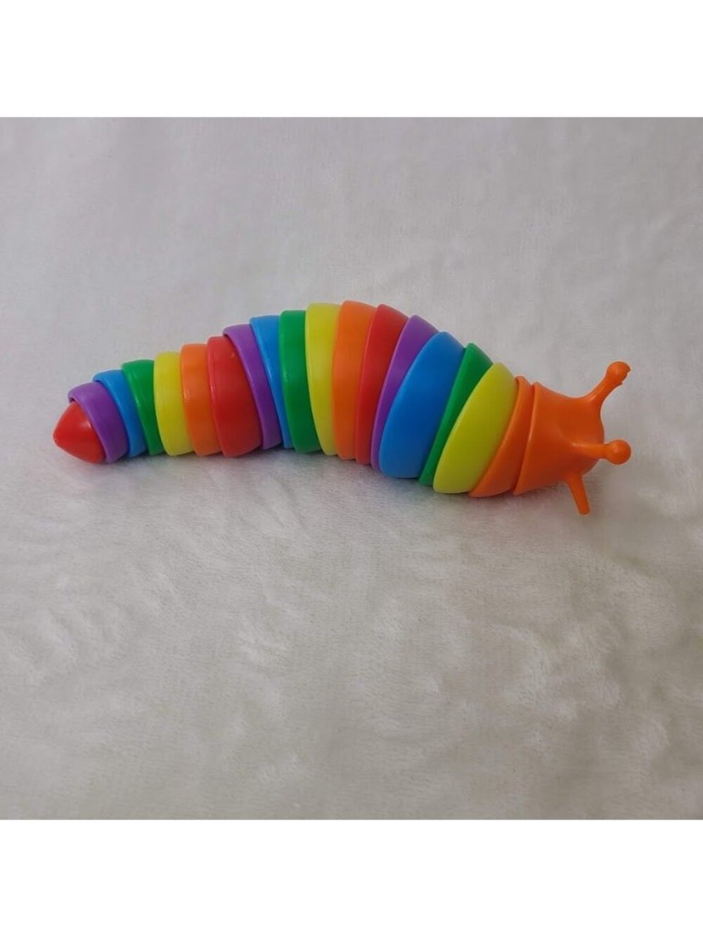 Rainbow Slug Fidget Toy Large Articulated Sensory Wiggle Desk Toy Stress Relief - Picture 3 of 6